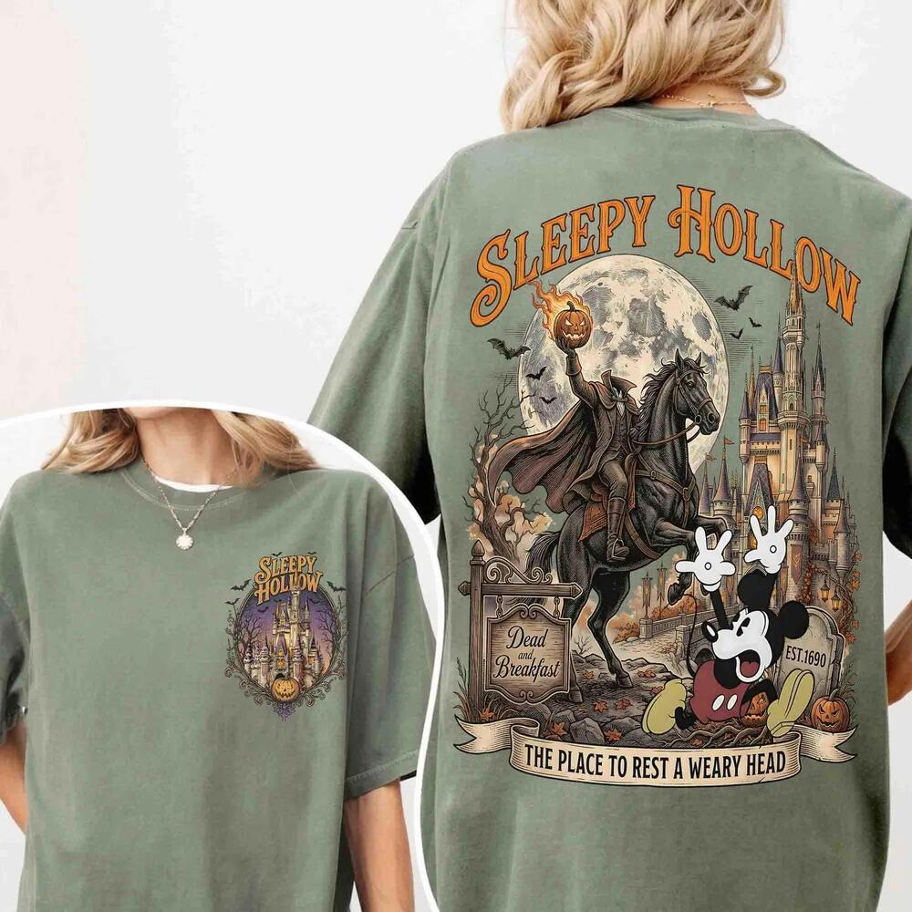 S The Headless Horseman And Mickey Mouse Shirt, Disney 2 Sided